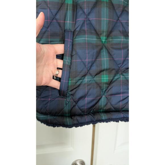 Crown & Ivy Reversible Plaid Fleece Puffy Vest - Picture 2 of 8